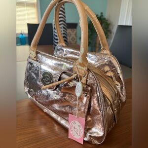 BLUMARINE Hobo bag in pink metallic